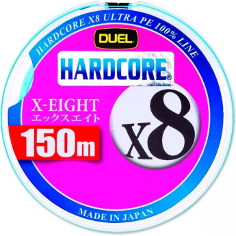 Плетеный шнур YO-ZURI DUEL PE HARDCORE X8 150m MilkyBlue #1.2 (0.191mm) 12.0kg